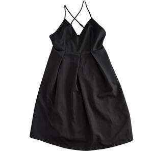 Elia Cher Strappy Black Dress Empire Waist Size‎ Medium Black Zip Up